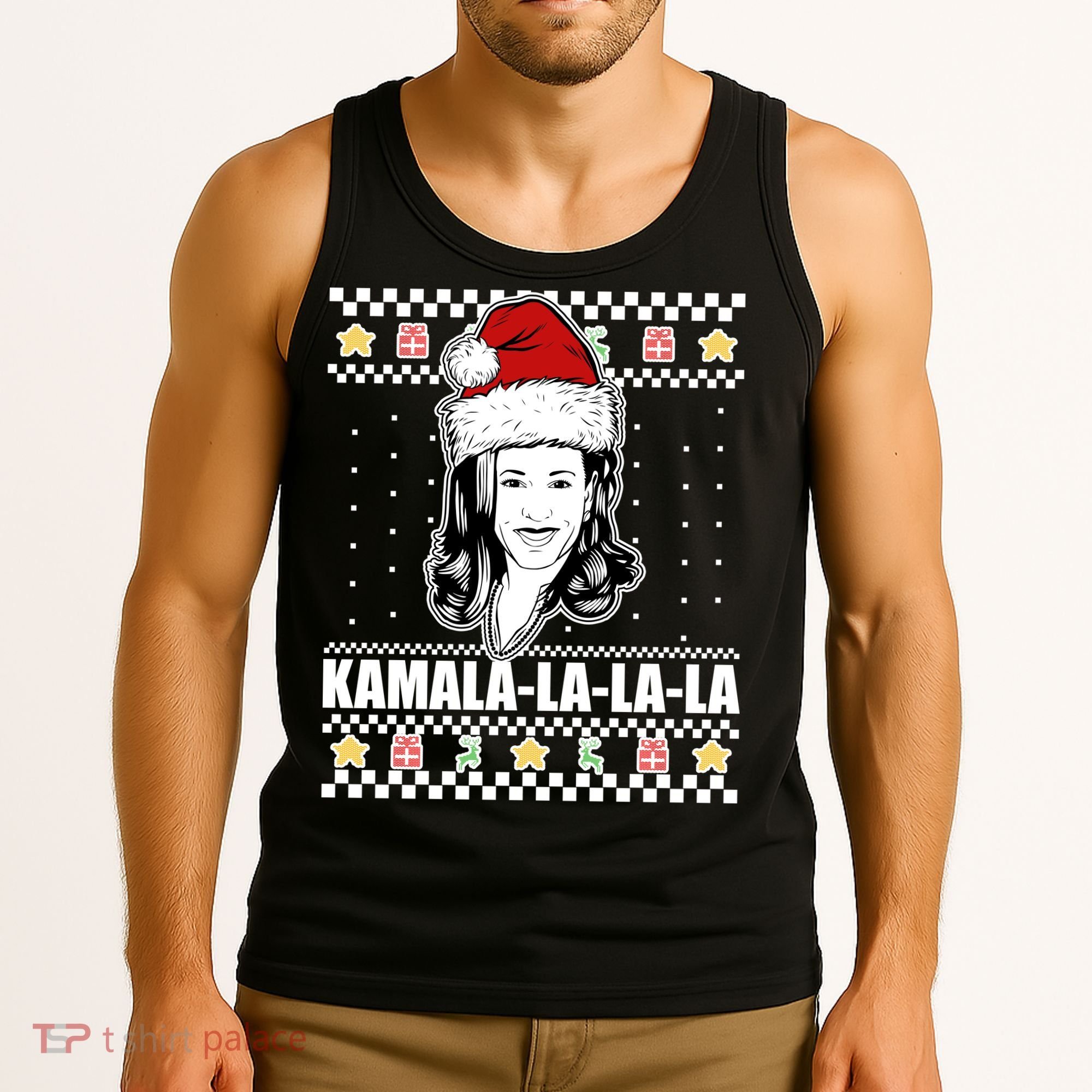 Kamala La La La Ugly Christmas Sweater Tank Top