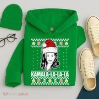 Kamala La La La Ugly Christmas Sweater Hoodie thumb 4