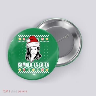 Kamala La La La Ugly Christmas Sweater Button