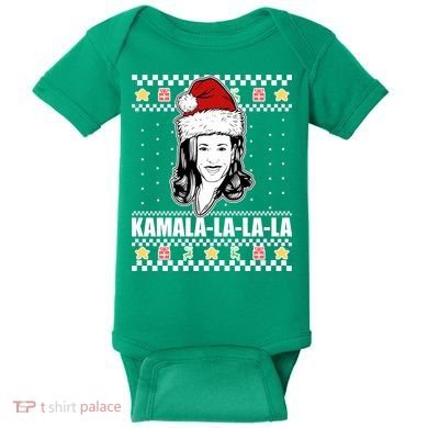 Kamala La La La Ugly Christmas Sweater Baby Bodysuit