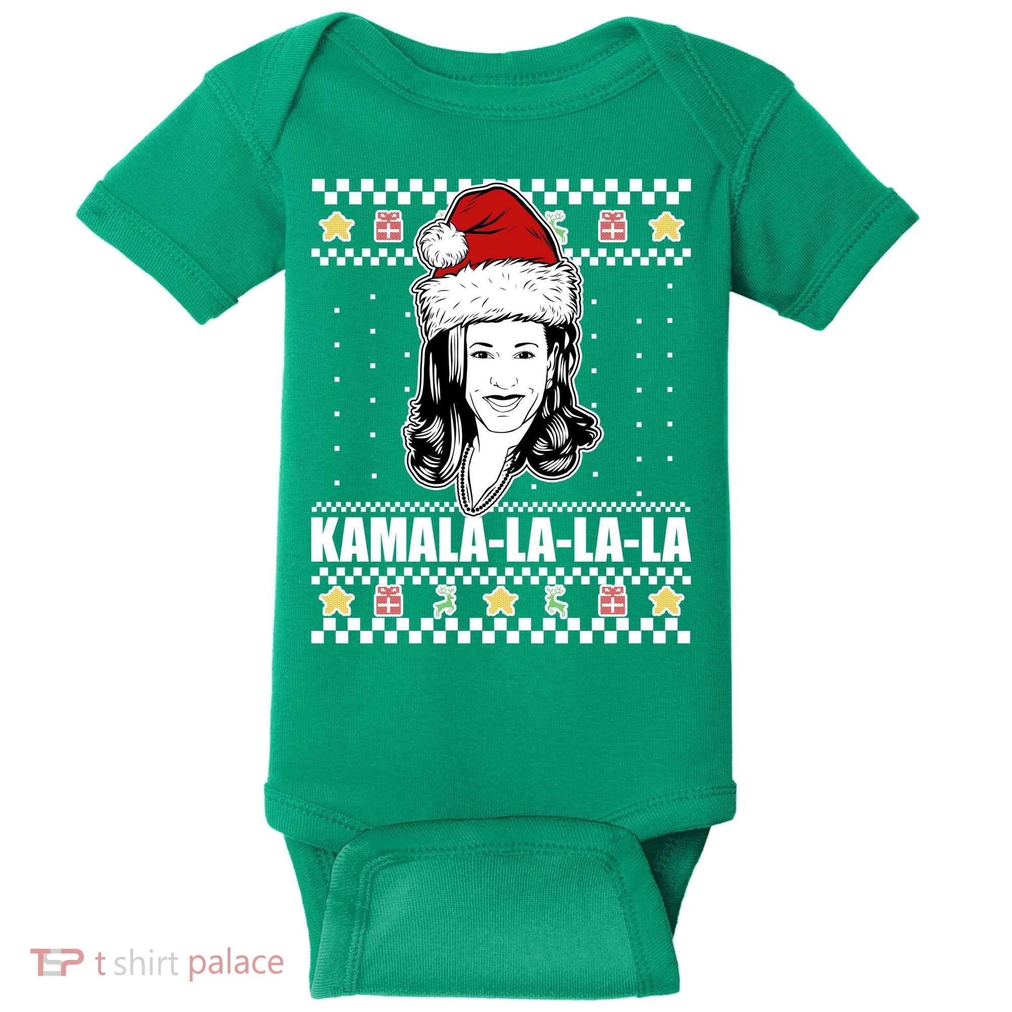 Kamala La La La Ugly Christmas Sweater Baby Bodysuit