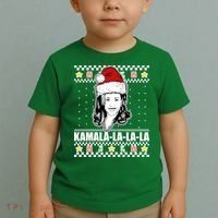 Kamala La La La Ugly Christmas Sweater Toddler T-Shirt thumb 2