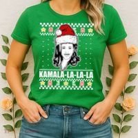 Kamala La La La Ugly Christmas Sweater Women's T-Shirt thumb 2