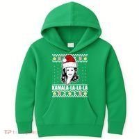 Kamala La La La Ugly Christmas Sweater Kids Hoodie thumb 0