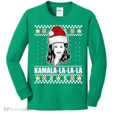 Kamala La La La Ugly Christmas Sweater Kids Long Sleeve Shirt