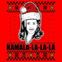 Kamala La La La Ugly Christmas Sweater Santa Hat thumb 1