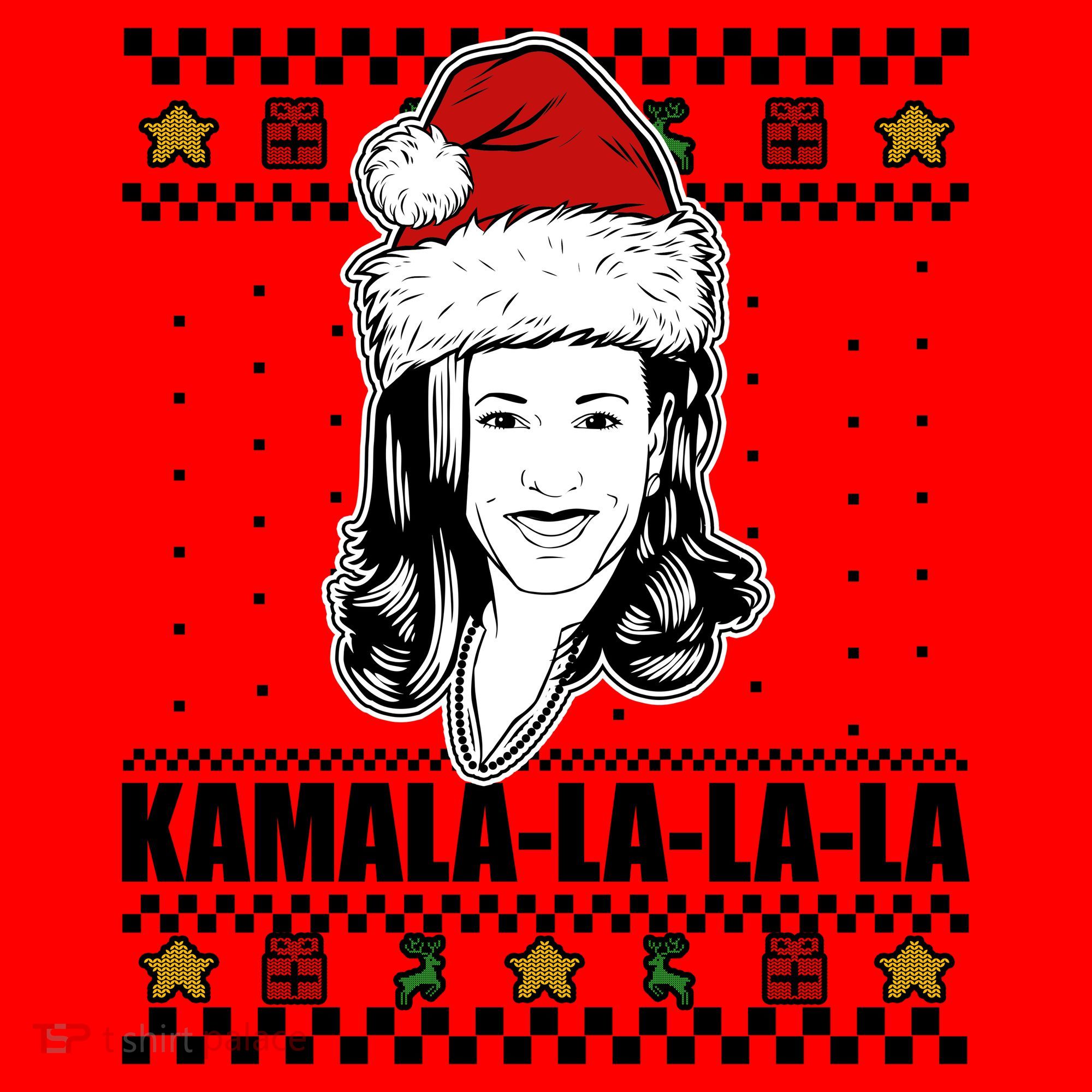 Kamala La La La Ugly Christmas Sweater Santa Hat