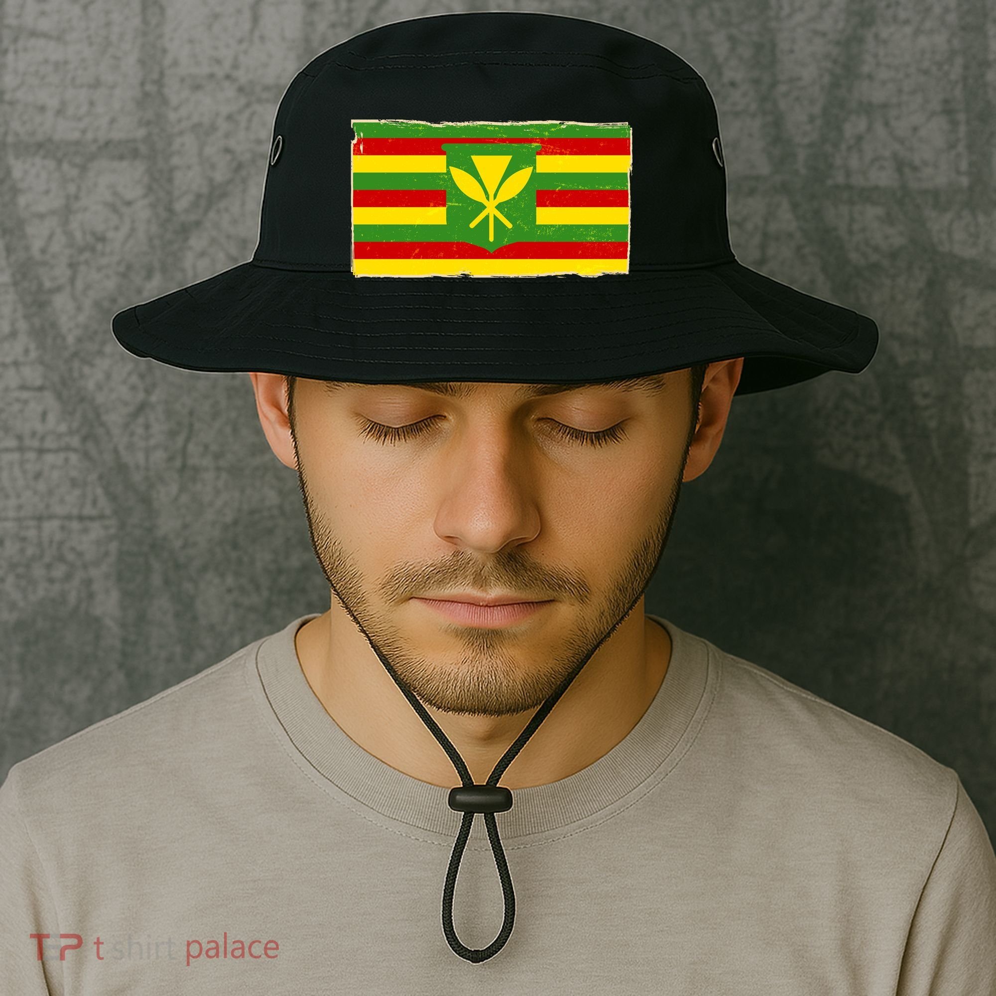Kanaka Maoli Flag  Bucket Hat