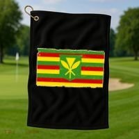 Kanaka Maoli Flag  Golf Towel thumb 1