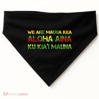 Kanaka Maoli Flag We Are Mauna Kea  USA-Made Doggie Bandana