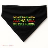 Kanaka Maoli Flag We Are Mauna Kea  USA-Made Doggie Bandana thumb 0