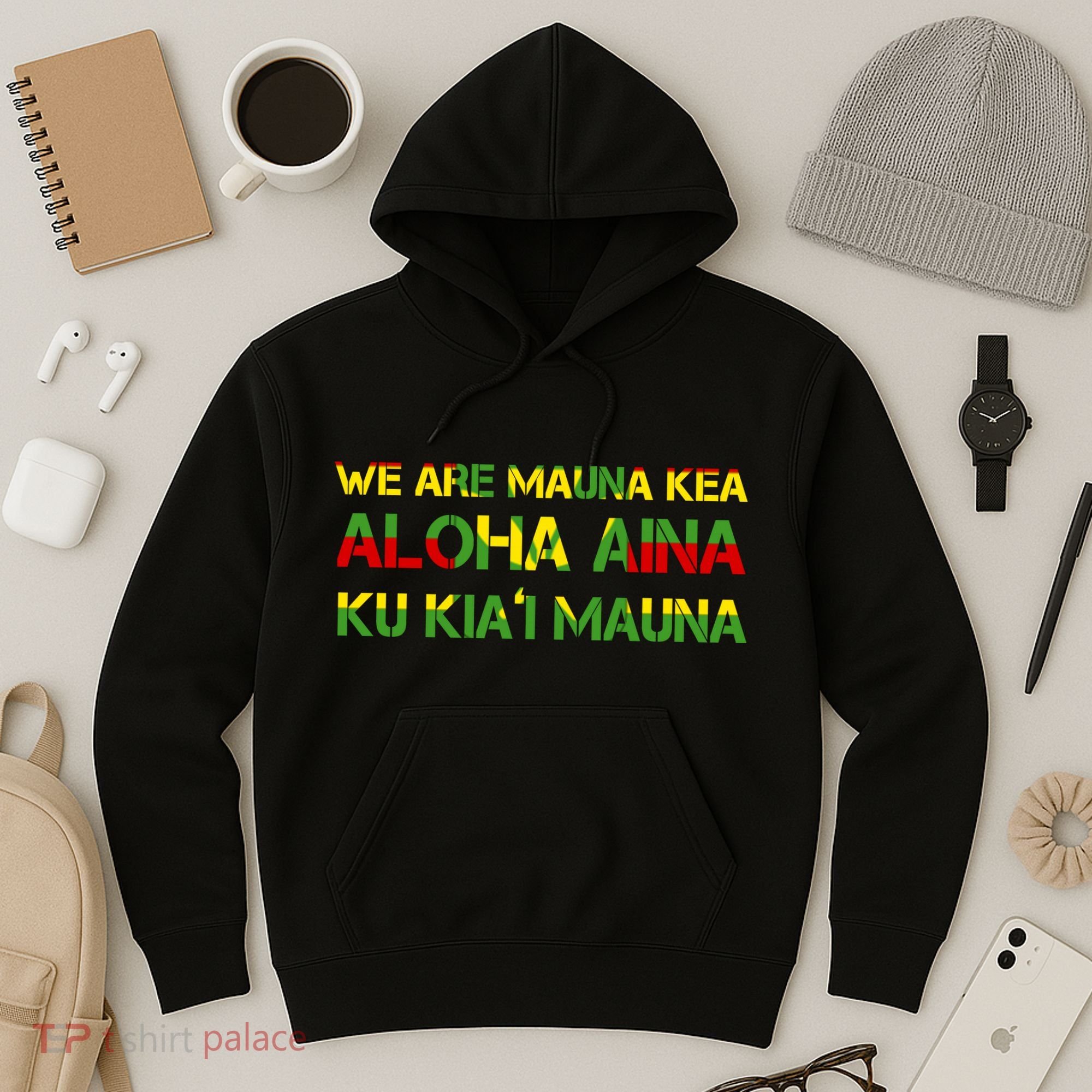 Kanaka Maoli Flag We Are Mauna Kea  Hoodie