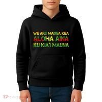 Kanaka Maoli Flag We Are Mauna Kea  Kids Hoodie thumb 4