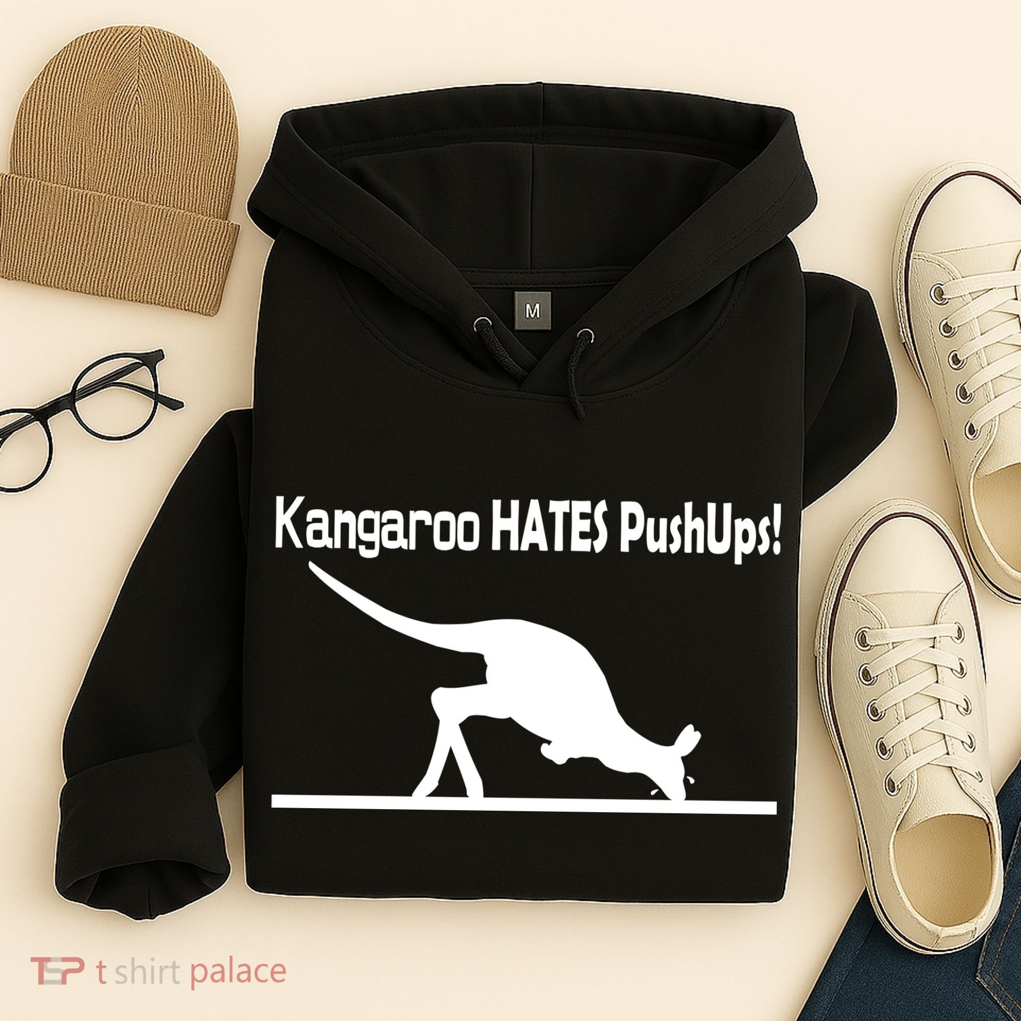 Kangaroo Hates Pushups Hoodie