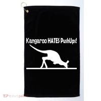 Kangaroo Hates Pushups Golf Towel thumb 0