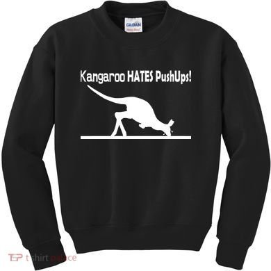 Kangaroo Hates Pushups Kids Sweatshirt