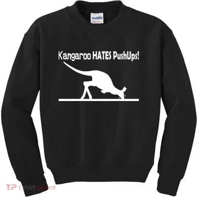 Kangaroo Hates Pushups Kids Sweatshirt