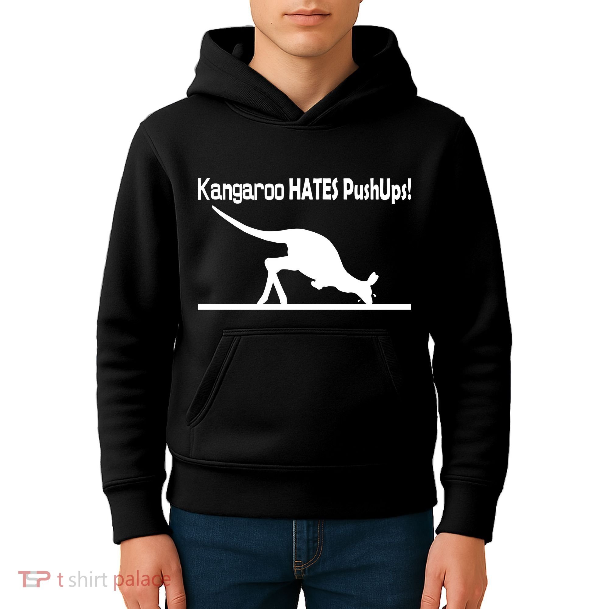 Kangaroo Hates Pushups Kids Hoodie