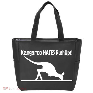 Kangaroo Hates Pushups Tote Bag