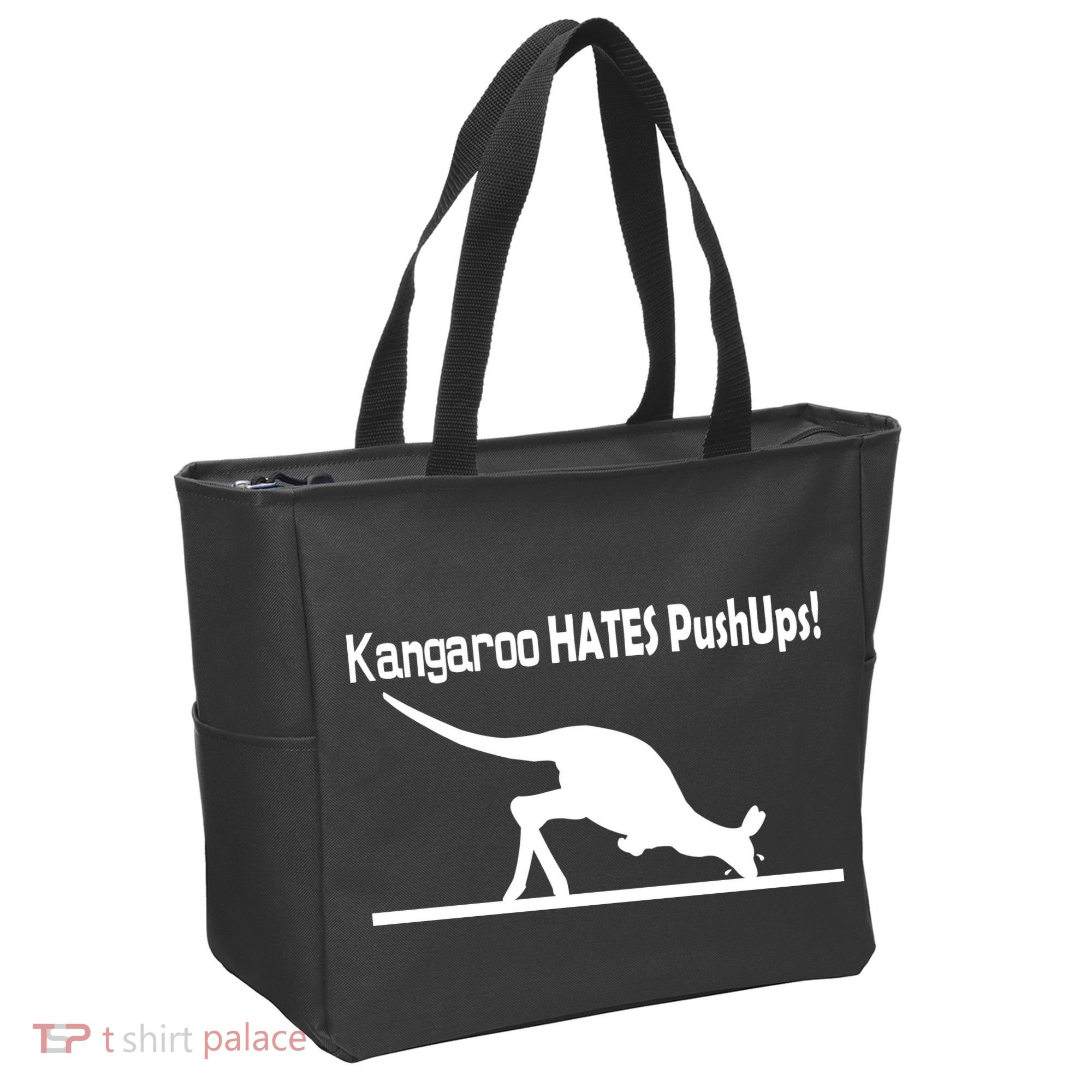 Kangaroo Hates Pushups Tote Bag