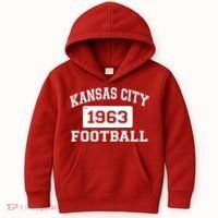 Kansas City Football Est. 1963 Kids Hoodie thumb 0