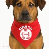 Kansas City Football MO Retro Chief USA-Made Doggie Bandana thumb 1