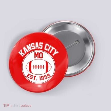 Kansas City Football MO Retro Chief Button