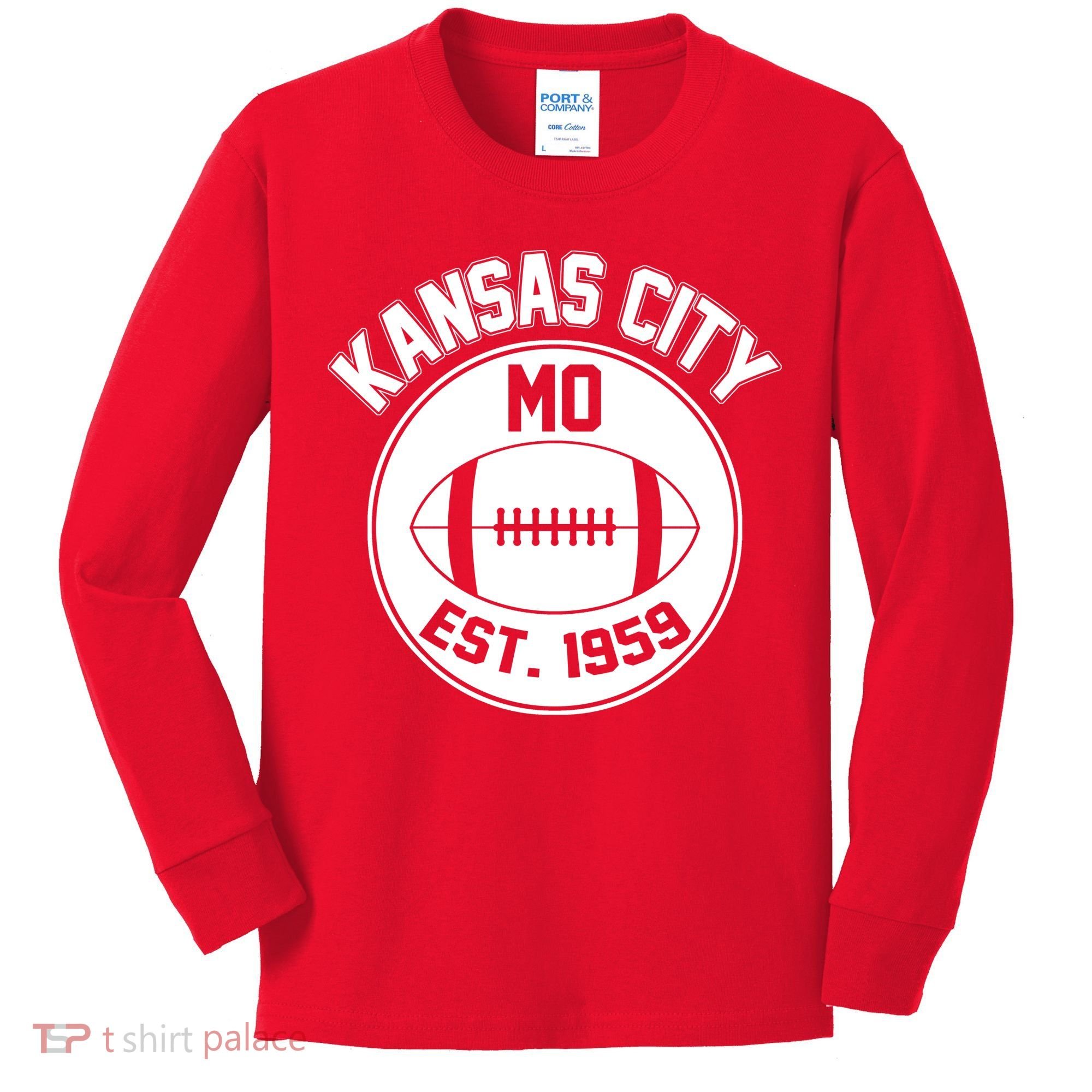 Kansas City Football MO Retro Chief Kids Long Sleeve Shirt
