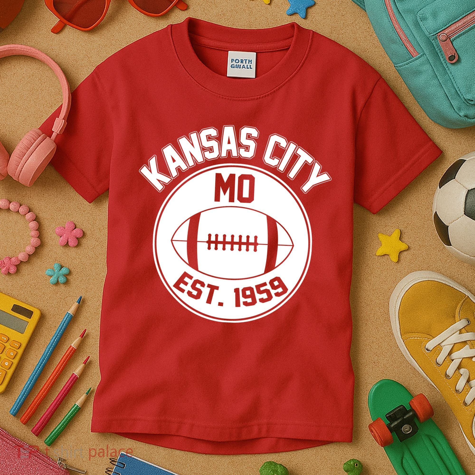 Kansas City Football MO Retro Chief Kids T-Shirt