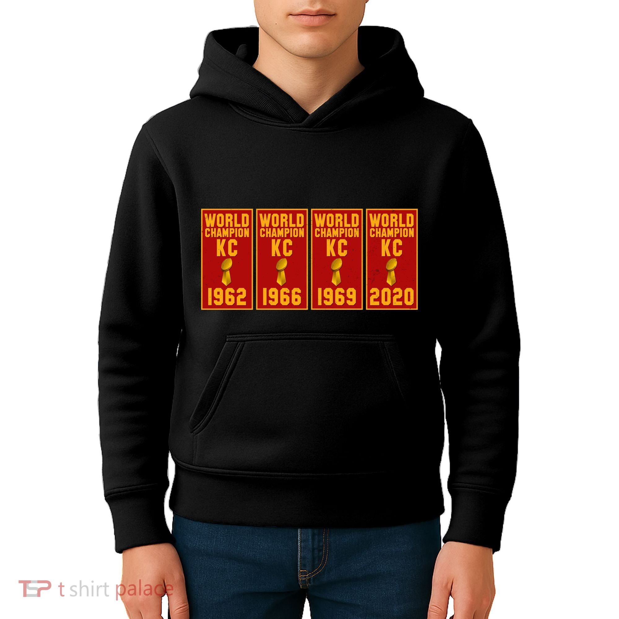 Kansas City Football World Champion Banners Kids Hoodie