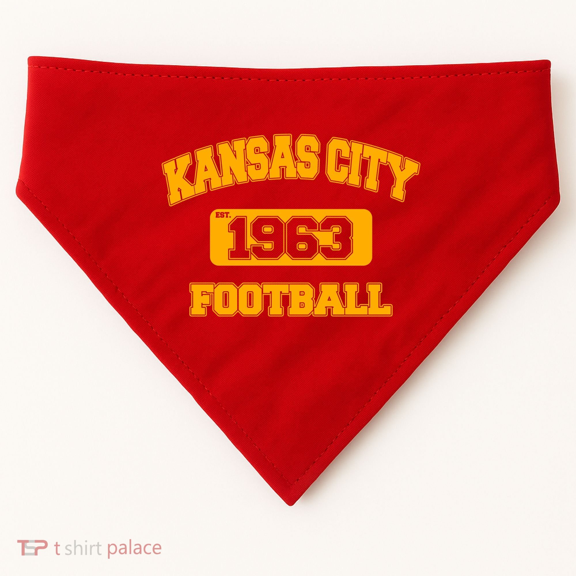 Kansas City KC Football Est 1960 USA-Made Doggie Bandana