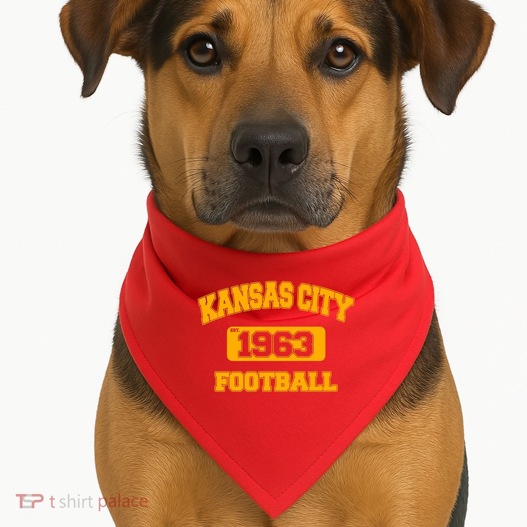 Kansas City KC Football Est 1960 USA-Made Doggie Bandana