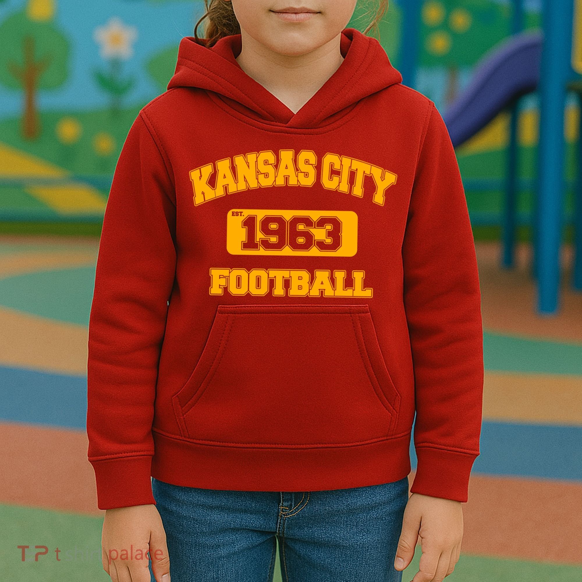 Kansas City KC Football Est 1960 Kids Hoodie