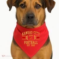 Kansas City MO Football Est 1960 USA-Made Doggie Bandana thumb 1