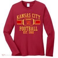 Kansas City MO Football Est 1960 Women's Long Sleeve Shirt thumb 0