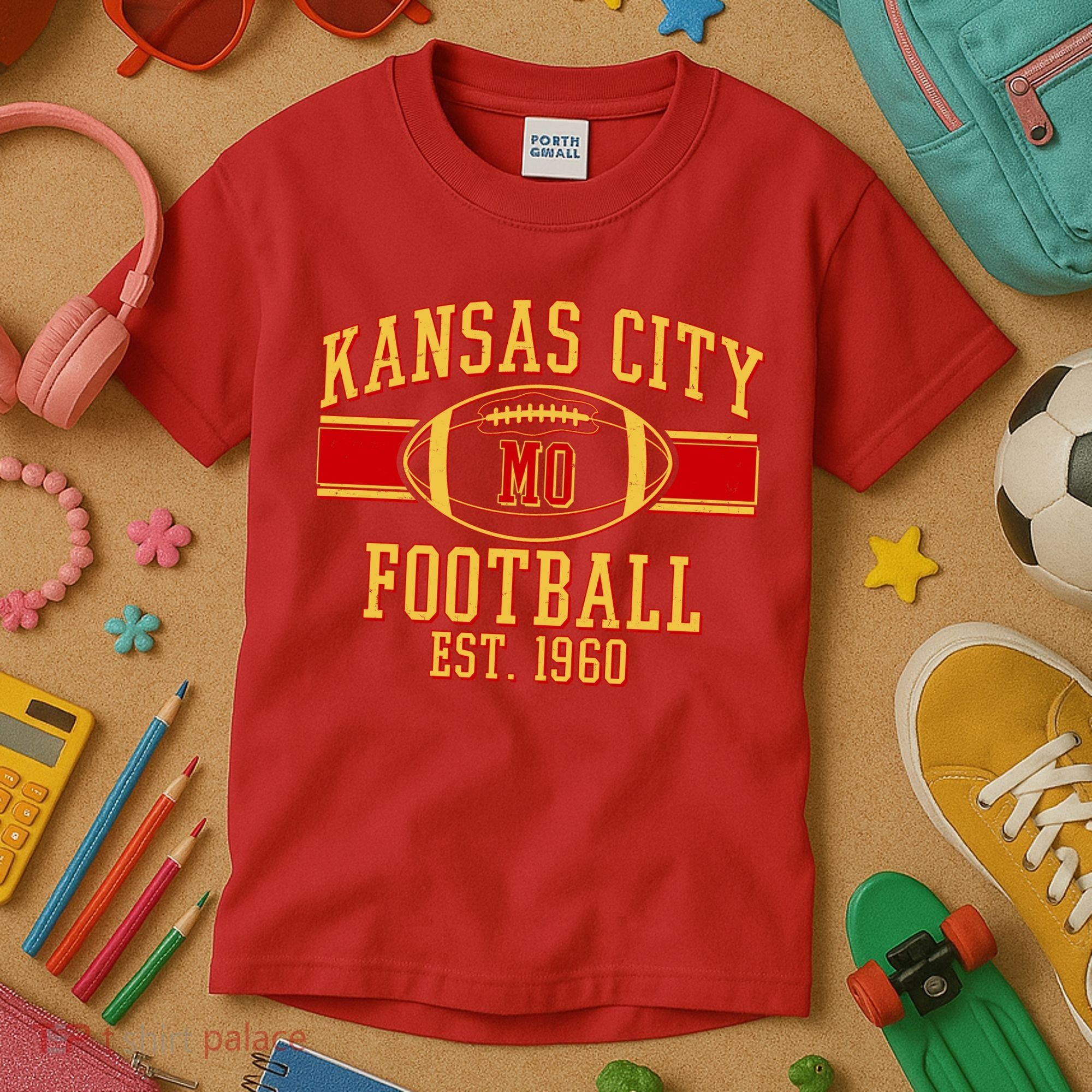 Kansas City MO Football Est 1960 Kids T-Shirt