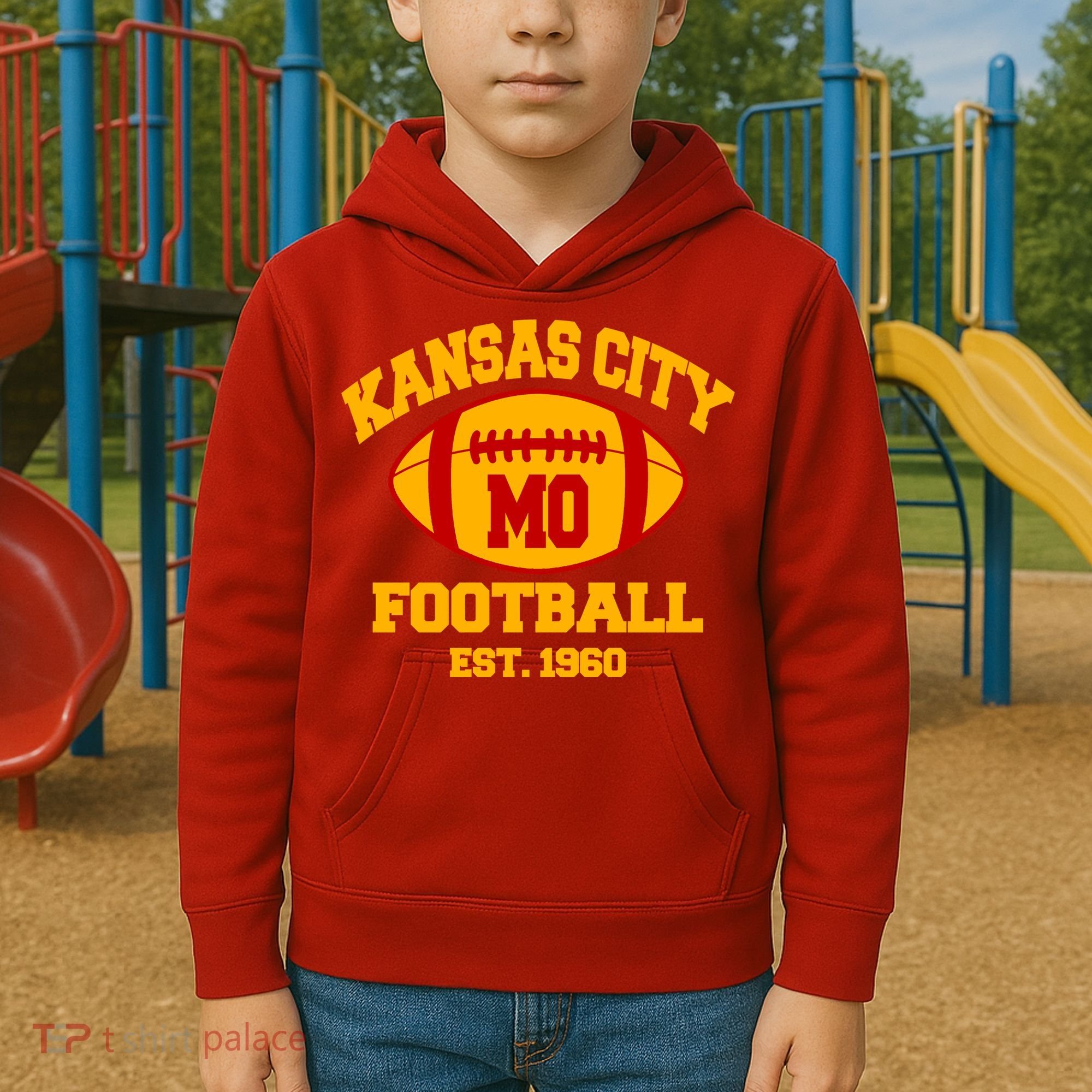 Kansas City MO KC Fooball Mahomes Fan Kids Hoodie