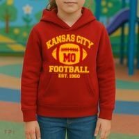 Kansas City MO KC Fooball Mahomes Fan Kids Hoodie thumb 3