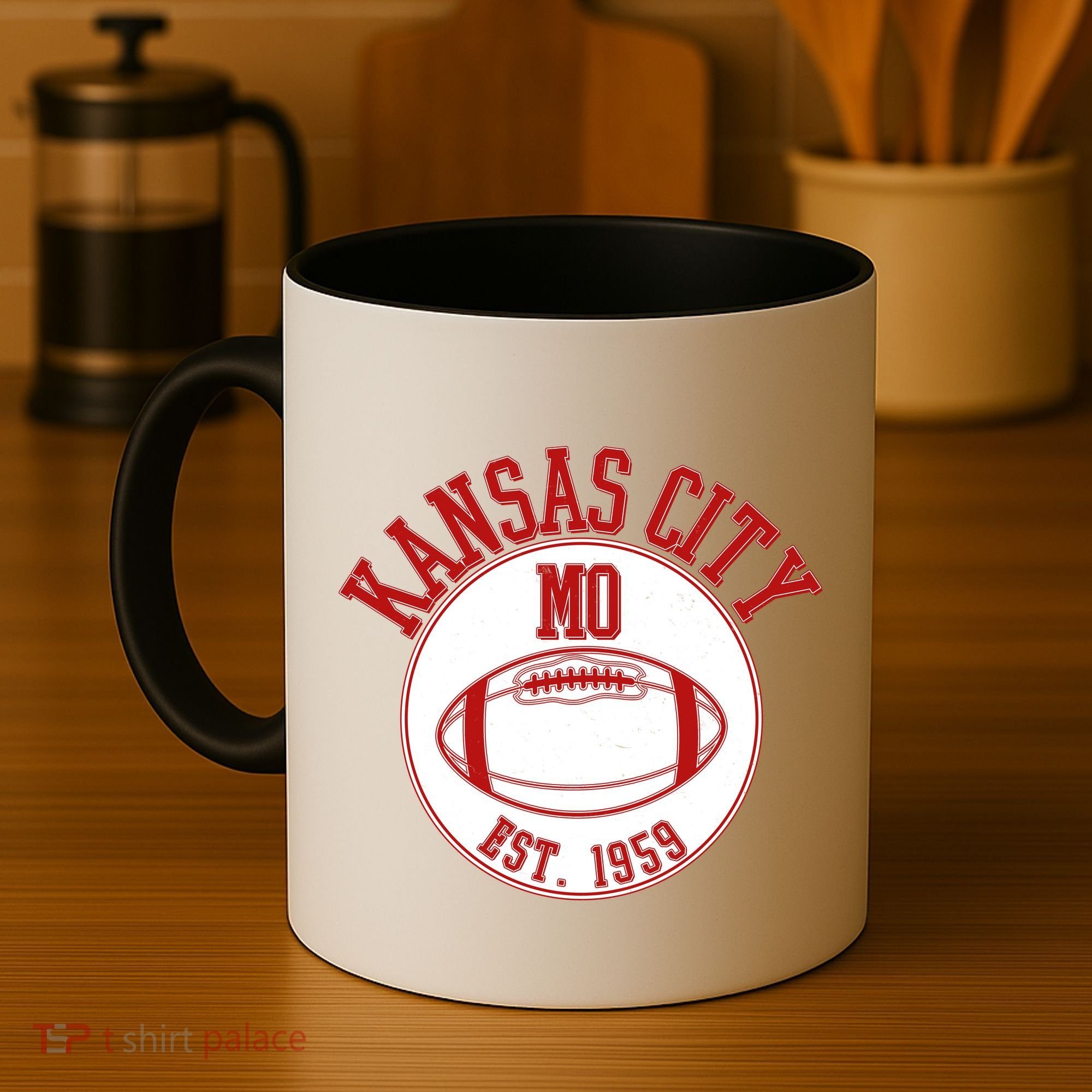 Kansas City MO KC Football EST 1959 Emblem Coffee Mug