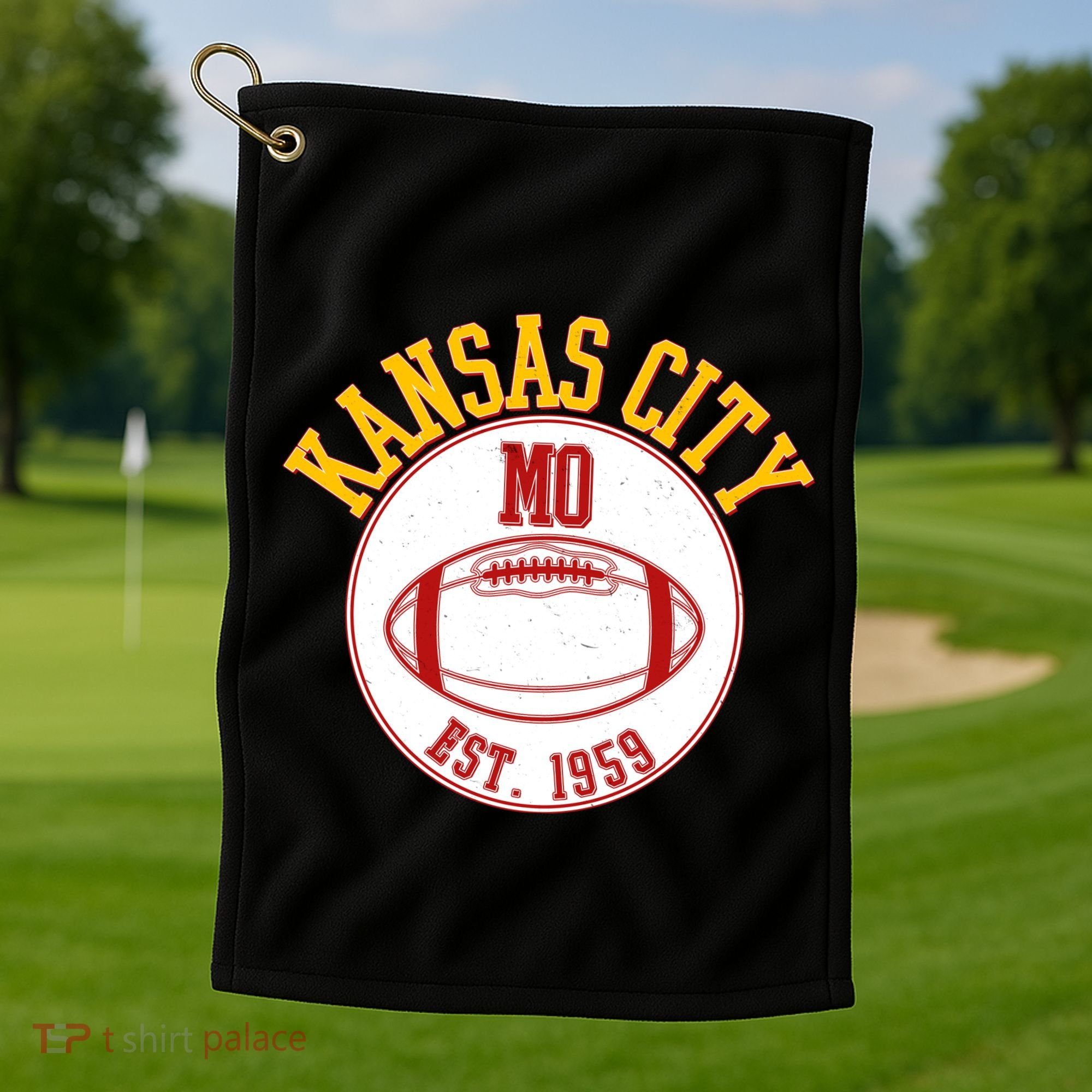 Kansas City MO KC Football EST 1959 Emblem Golf Towel