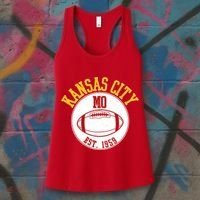 Kansas City MO KC Football EST 1959 Emblem Women's Tank Top thumb 3