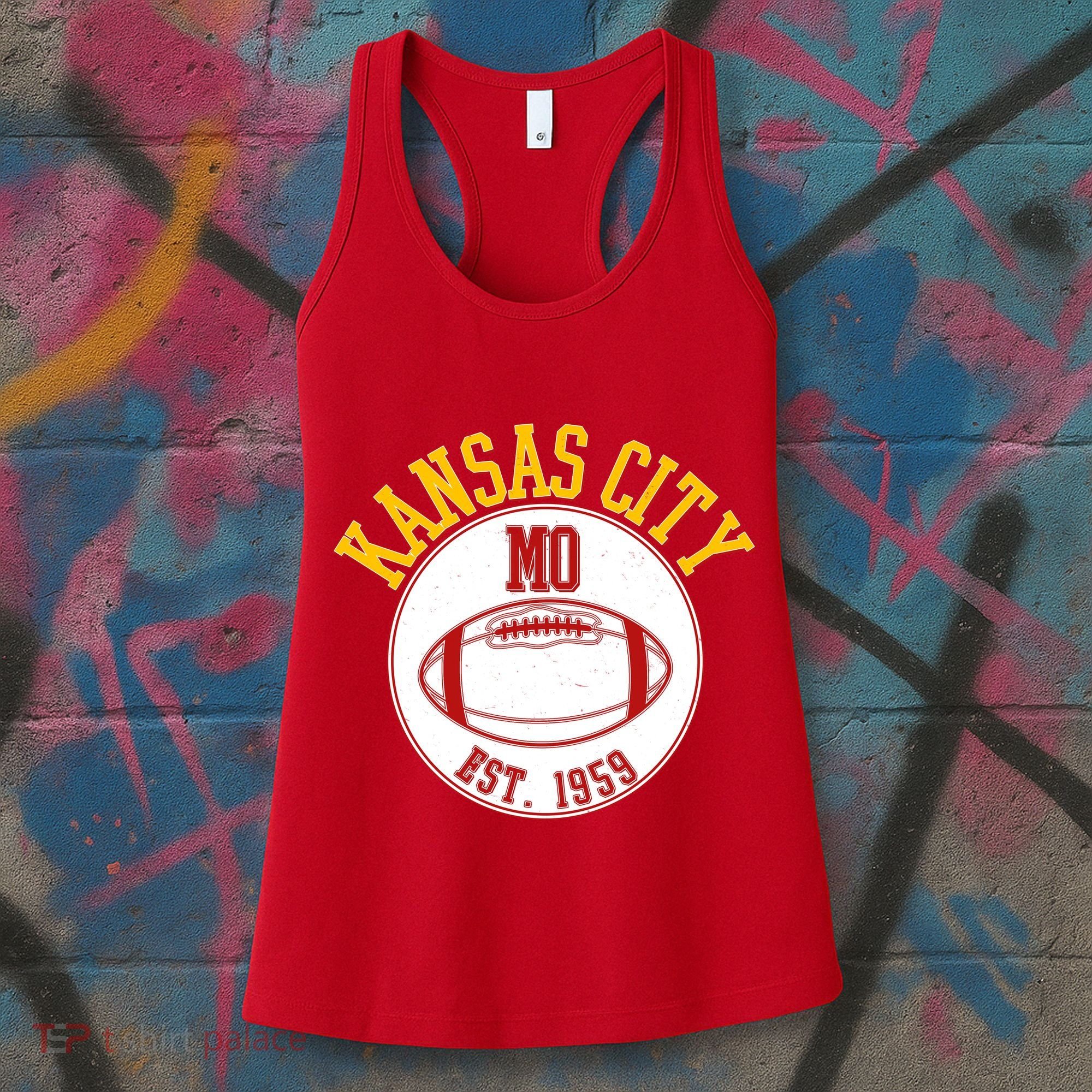 Kansas City MO KC Football EST 1959 Emblem Women's Tank Top