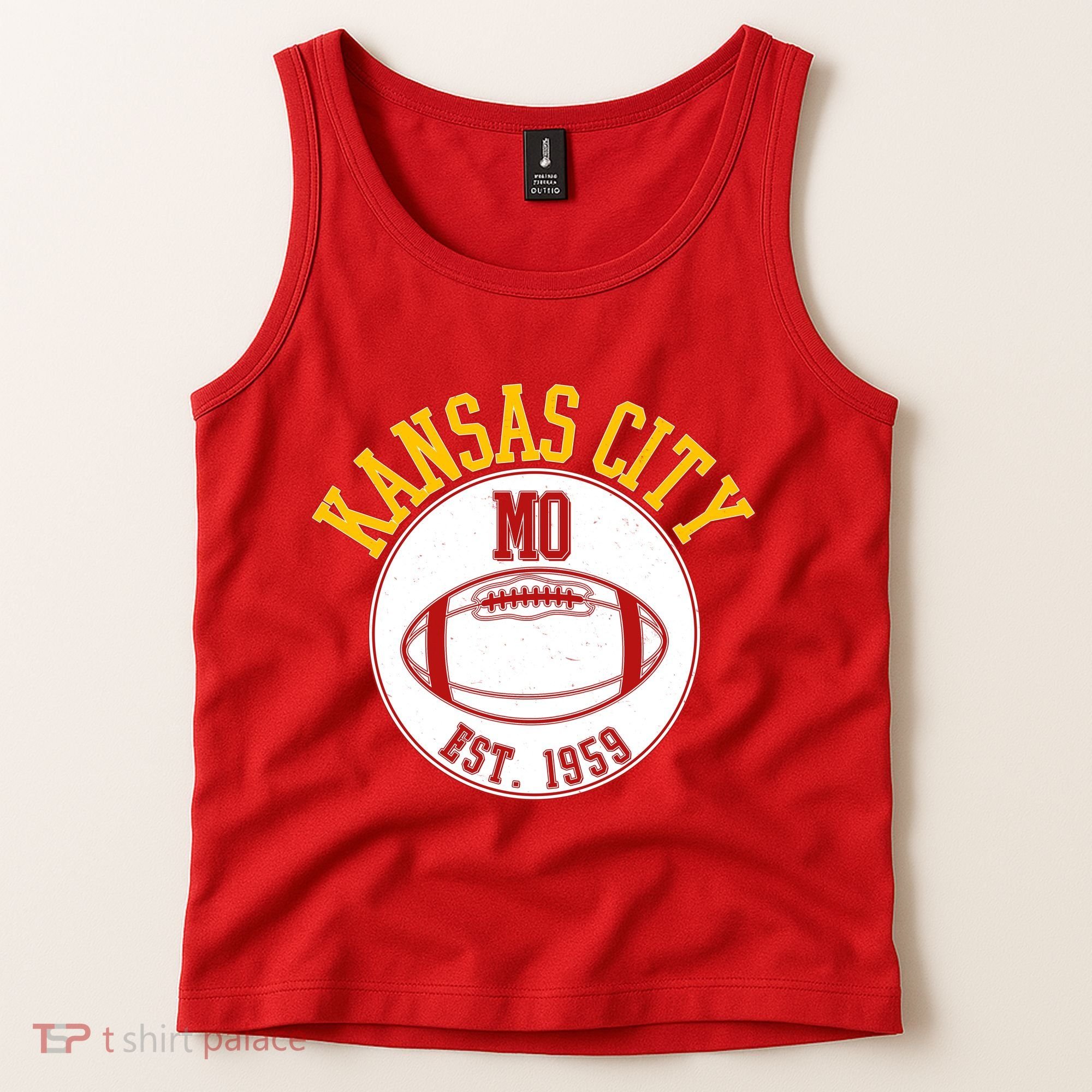 Kansas City MO KC Football EST 1959 Emblem Tank Top