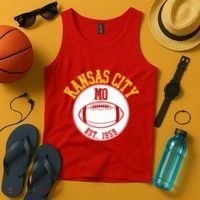 Kansas City MO KC Football EST 1959 Emblem Tank Top thumb 4