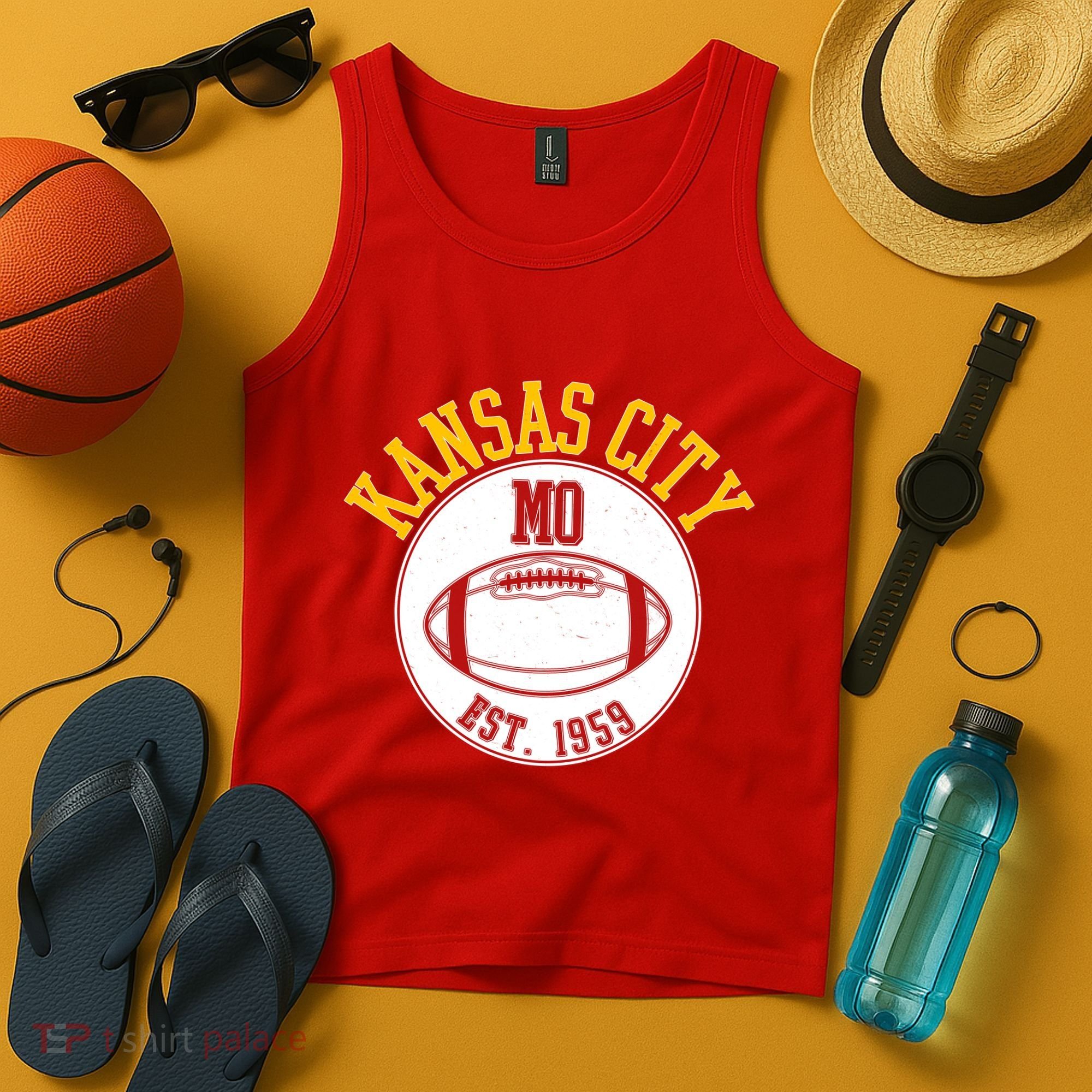 Kansas City MO KC Football EST 1959 Emblem Tank Top