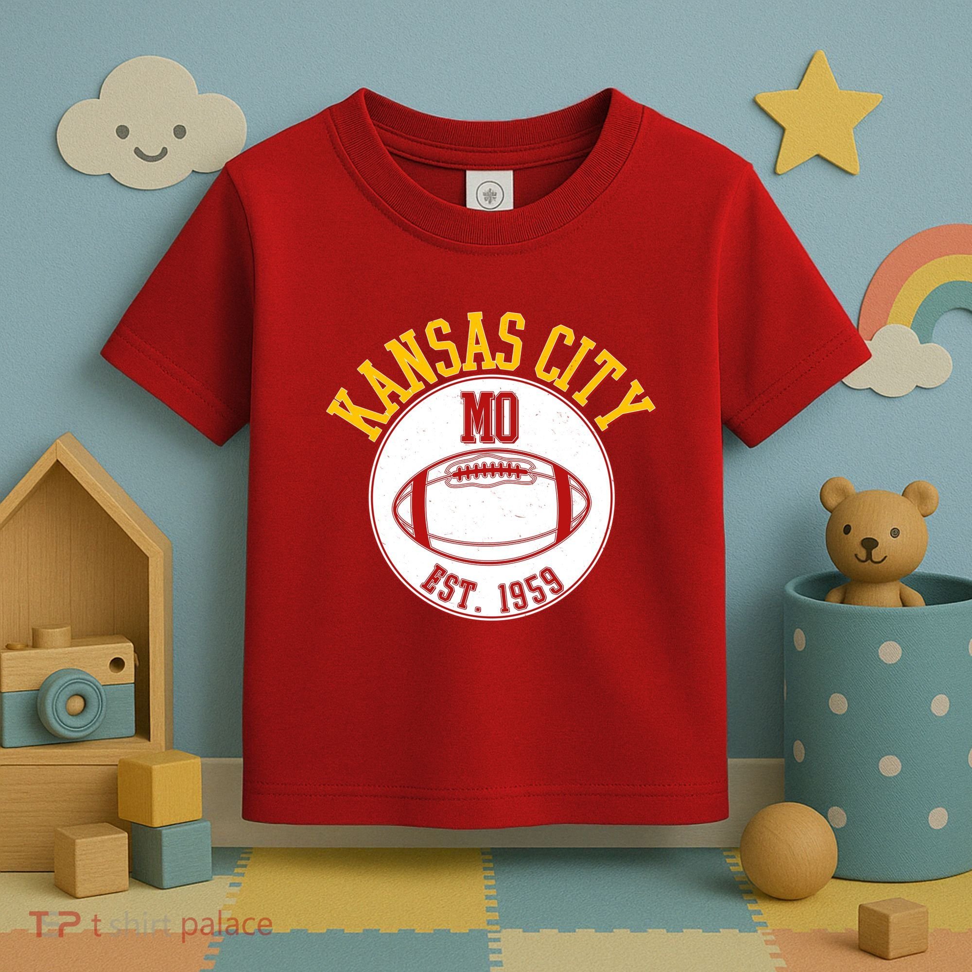 Kansas City MO KC Football EST 1959 Emblem Toddler T-Shirt