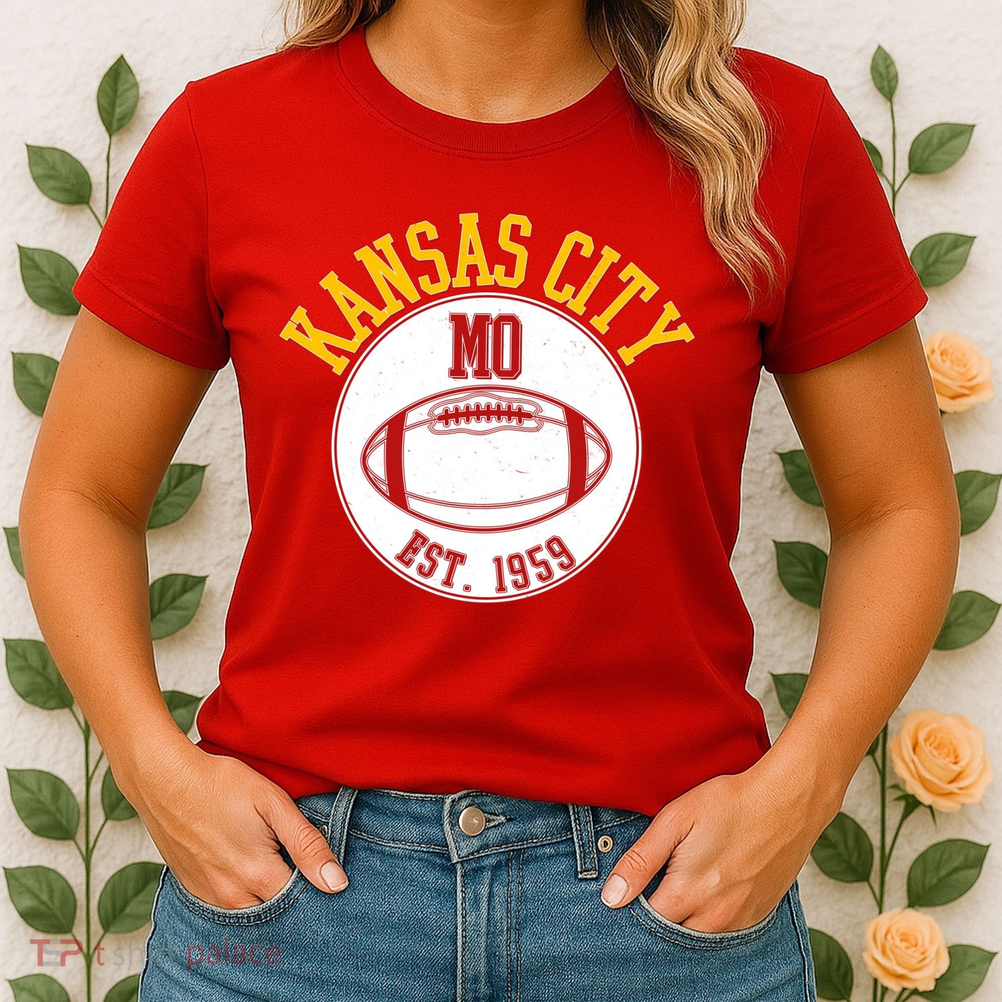Kansas City MO KC Football EST 1959 Emblem Women's T-Shirt
