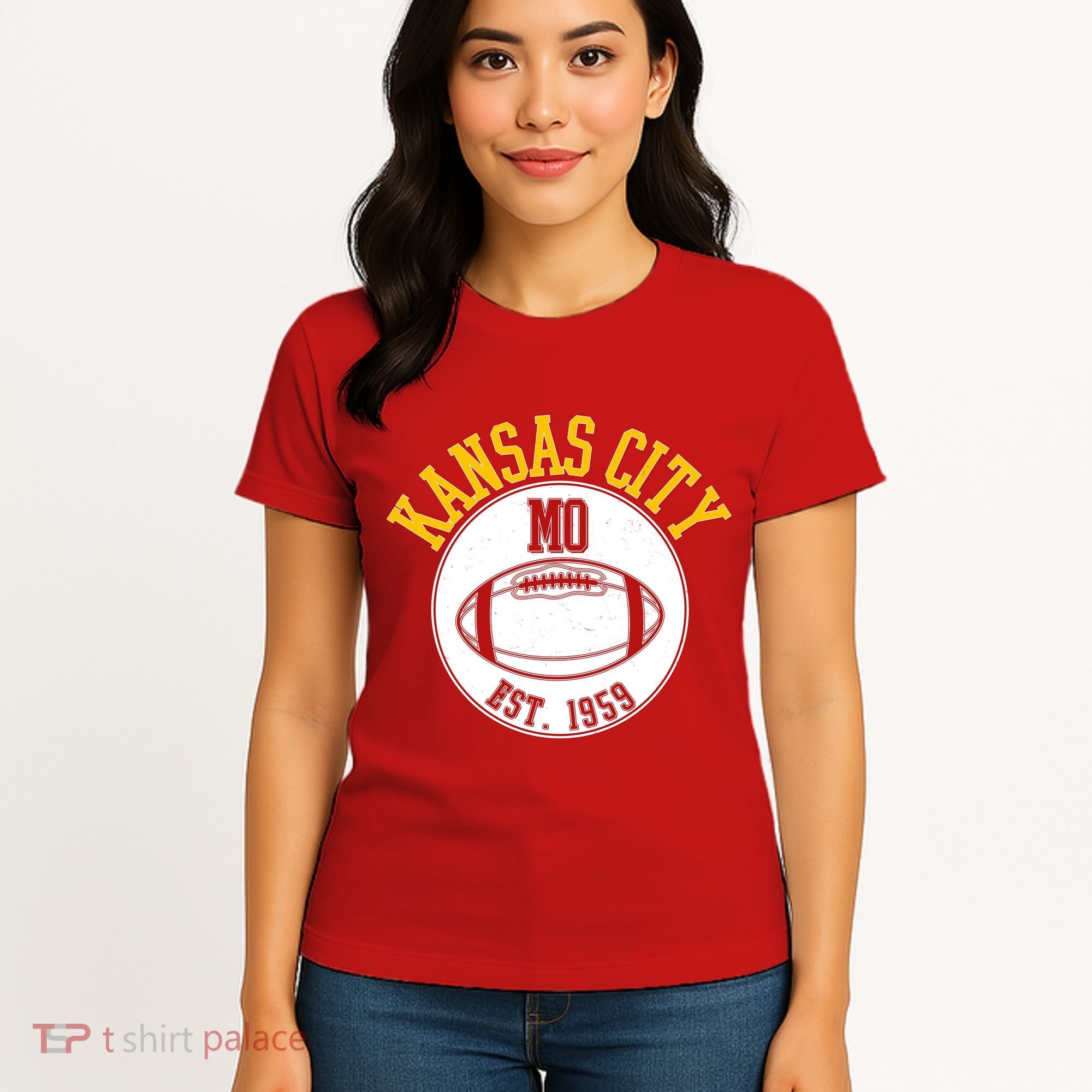 Kansas City MO KC Football EST 1959 Emblem Women's T-Shirt