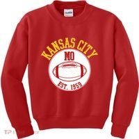 Kansas City MO KC Football EST 1959 Emblem Kids Sweatshirt thumb 0