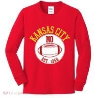Kansas City MO KC Football EST 1959 Emblem Kids Long Sleeve Shirt thumb 0